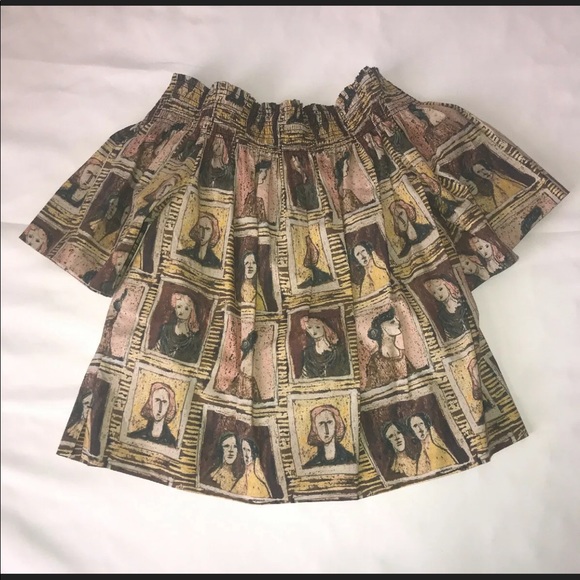 Burberry Top Off-the-Shoulder Gerber Print Sz 10 - Picture 11 of 11